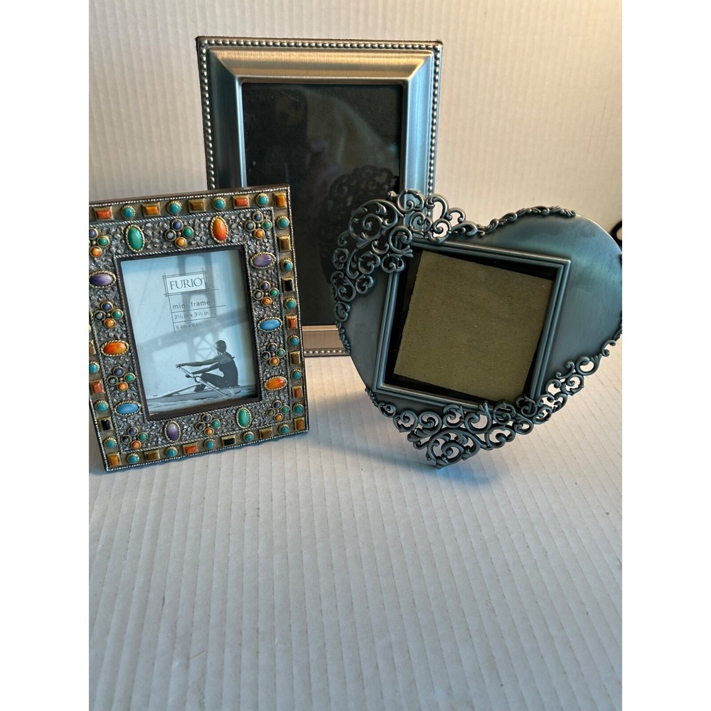 Picture Frames 3  jeweled heart decor rope embellished Photos Gifts Embellished